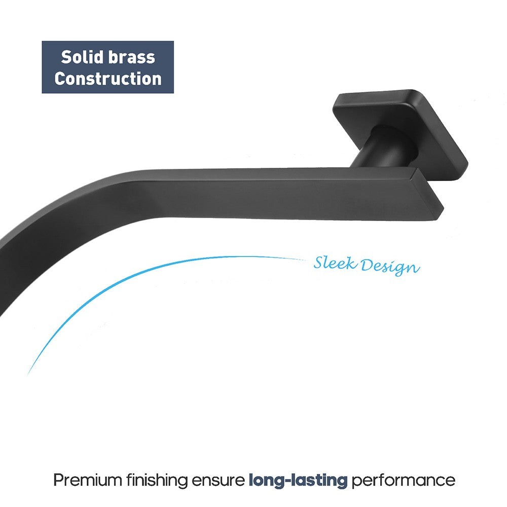 Decaura Gooseneck Shower Arm Black Square Bathroom Overhead 29cm in height