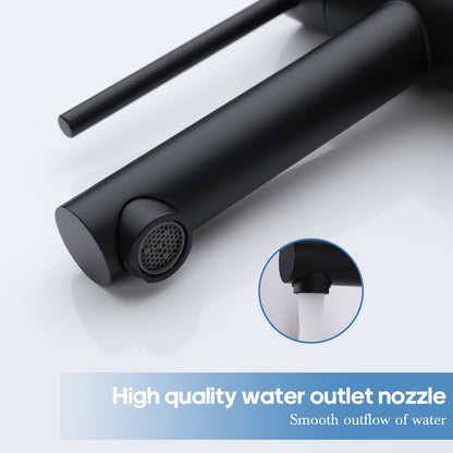 Decaura small Bathroom Basin Mixer Tap Black Stainless Steel Lead Free