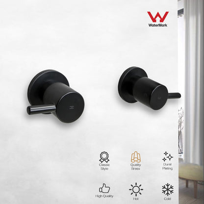 Decaura 9" Rain Shower Head Set Black Round Separate Wall Elbow Tapware Mixer