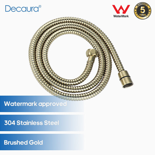 Brushed Gold Flexible Shower Hose 150cm 304 Stainless Steel for Hand Held Shower