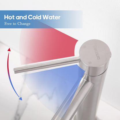 Decaura Tall Bathroom Basin Mixer Tap Brushed Nickel for Countertop Basin