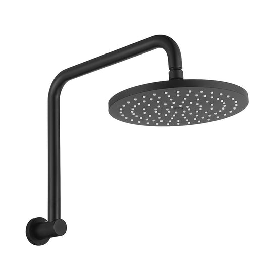 Decaura 9" Rain Shower Head Set Brass Gooseneck Shower Arm Shower Mixer Black