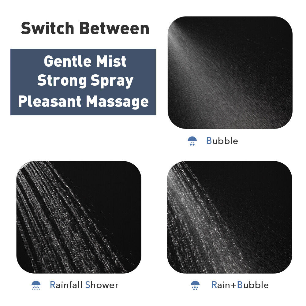 Decaura Hand Held Shower Head on Rail Sliding Bar Wall Mount 3-Mode Spray