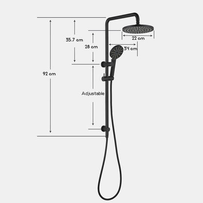 Decaura Shower Head Set Gooseneck Arm Brushed Gold/Black/Chrome Wall Tapware