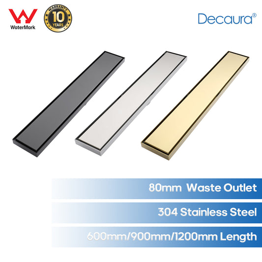 Decaura Shower Grate Drain Floor Waste Tile Insert 60/90/120cm Watermark SUS304