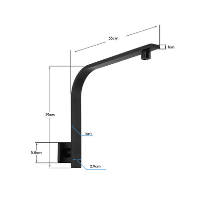 Decaura Rain Shower Head Gooseneck Shower Arm Chrome/Black Round/Square