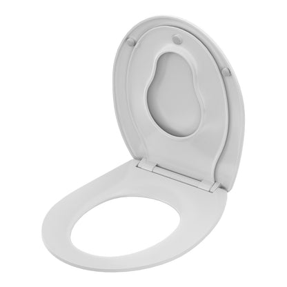AQUATIZ Round Toilet Seat with Built-in Potty Training Seat, 2-in-1 Family Toile