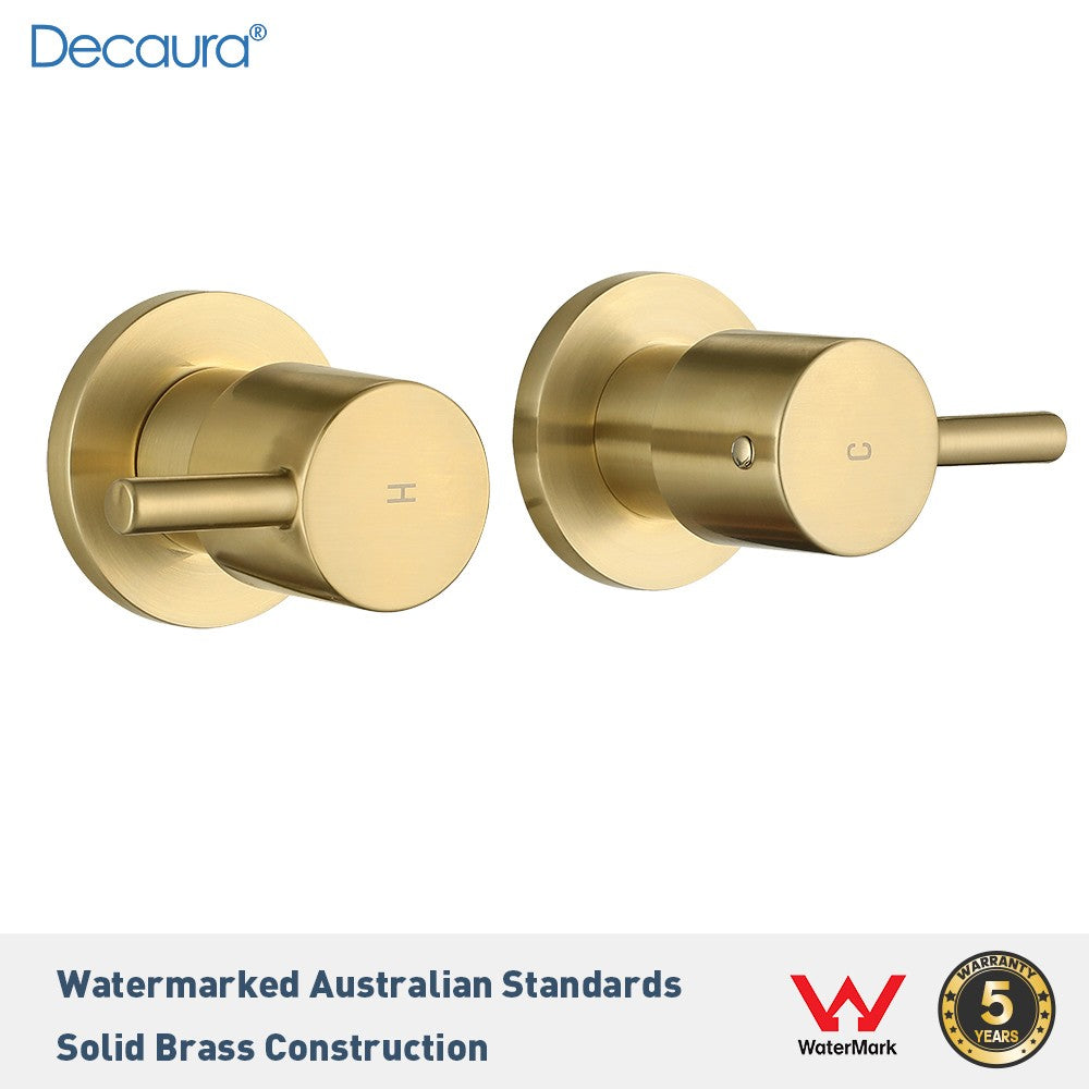 Watermark Shower Taps Brushed Gold 1/4 Turn Wall Tapware Top Assembly