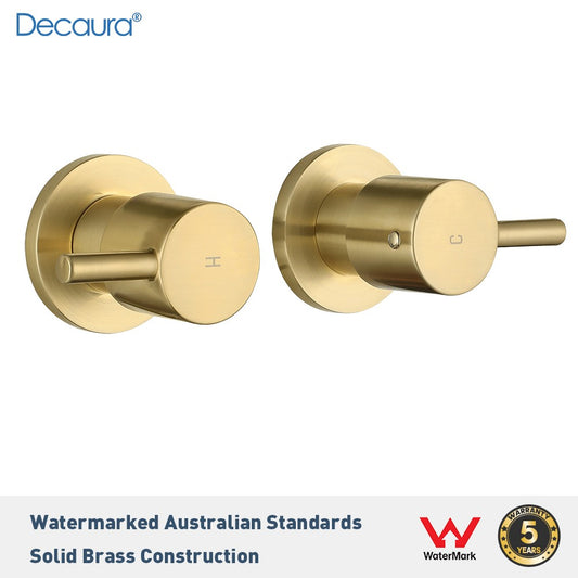 Watermark Shower Taps Brushed Gold 1/4 Turn Wall Tapware Top Assembly