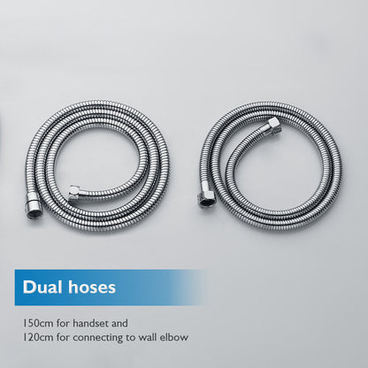 Decaura 9" Rain Shower Head Set Separate Water Inlet Elbow Sliding Mixer Taps