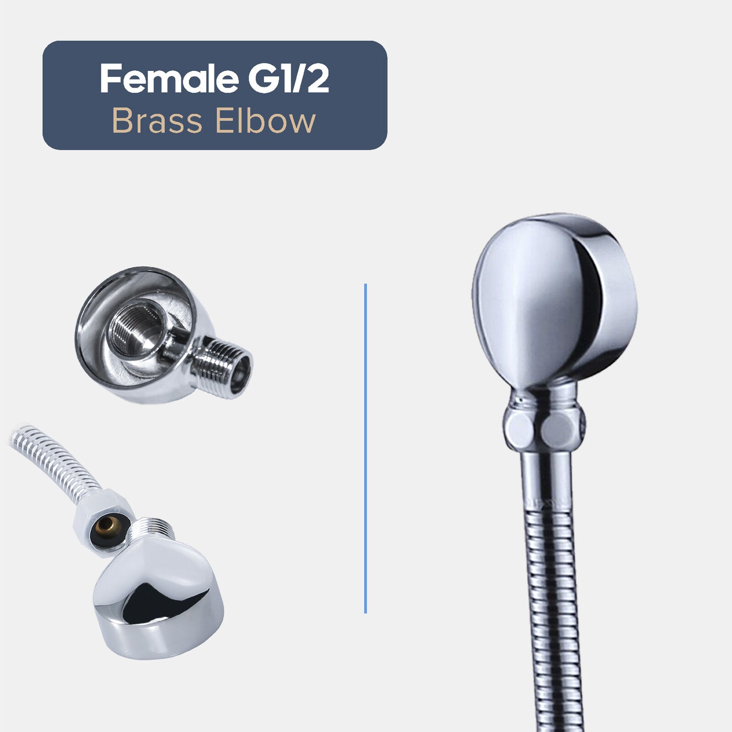 Decaura Hand Held Shower Head on Sliding Rail with Soap Holder Chrome Bathroom