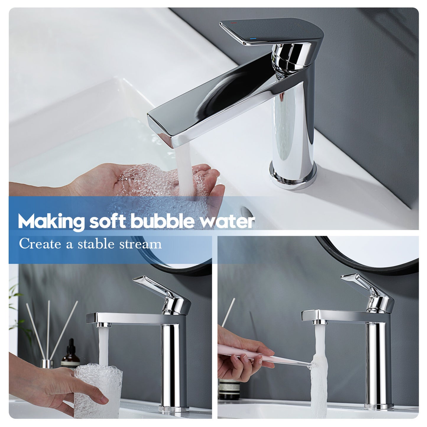 Decaura Bathroom Taps Basin Mixer Tap Bathroom Sink Mixer Taps Chrome