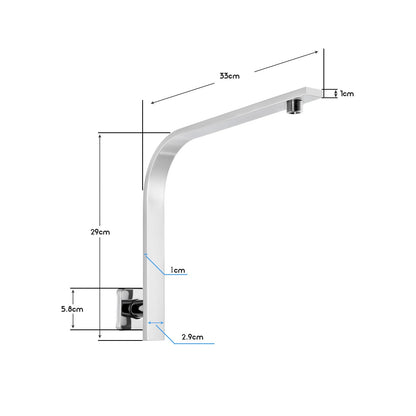 Decaura Rain Shower Head Gooseneck Shower Arm Chrome/Black Round/Square