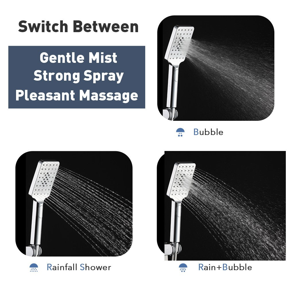 Decaura Hand Held Shower Head 3/4/5-Mode Spray Bathroom Round/Square Bathroom