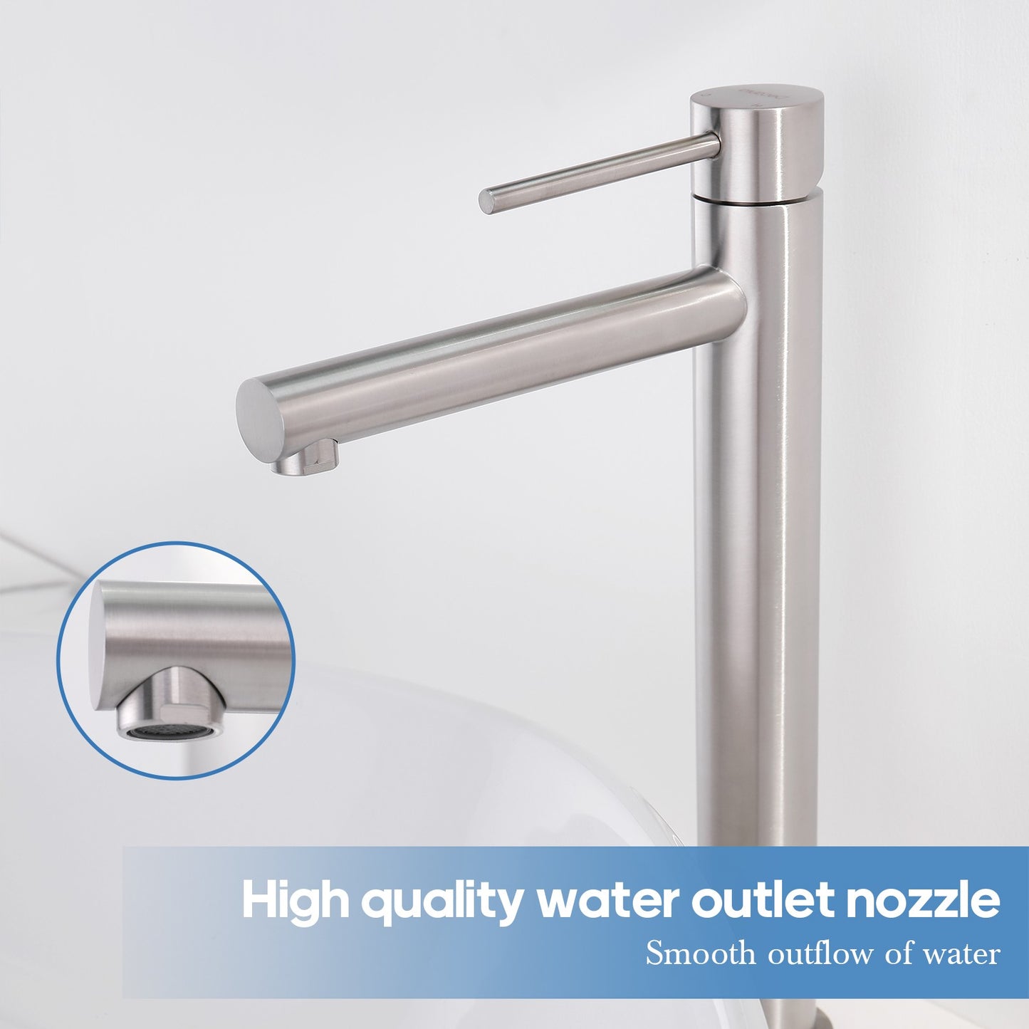 Decaura Bathroom Basin Mixer Tap Stainless Steel Round Chrome/Brushed/Black/Gold