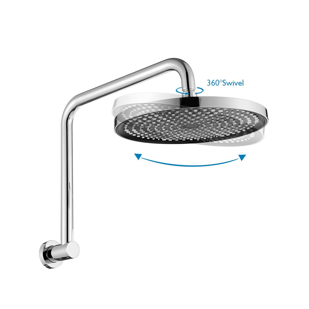 Decaura 10" Rain Shower Head Set Gooseneck Arm Wall Tapware Shower Taps Round