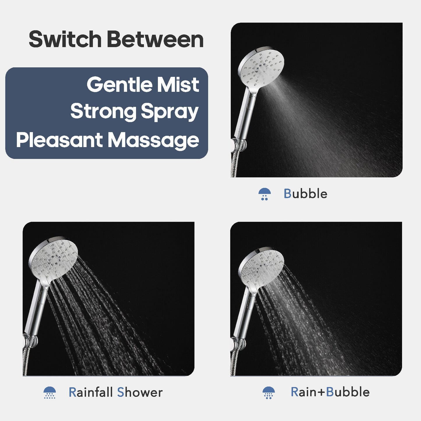 Decaura Shower Head Set 2 in 1 System Gooseneck Arm Wall Tapware Mixer Taps