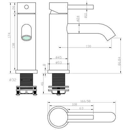 Decaura Bathroom Basin Mixer Tap and Pop Up Waste with Overflow Chrome Stainless