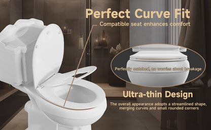 AQUATIZ Round Toilet Seat with Built-in Potty Training Seat, 2-in-1 Family Toile