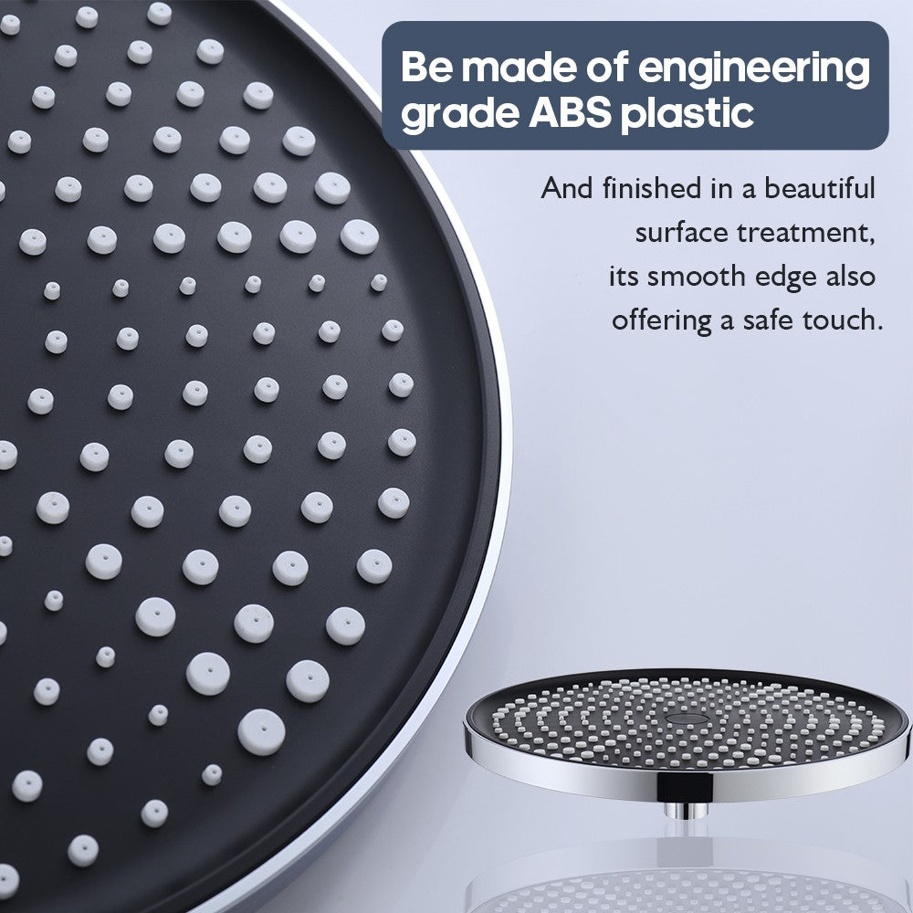 Decaura Rain Shower Head Gooseneck Shower Arm Chrome/Black Round/Square