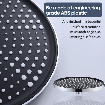 Decaura Rain Shower Head Gooseneck Shower Arm Chrome/Black Round/Square