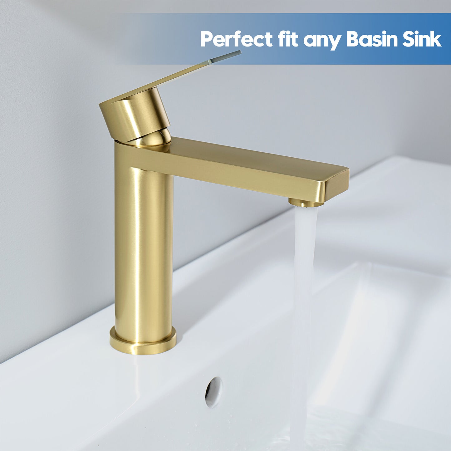 Decaura Bathroom Basin Mixer Tap Brushed Gold Vanity Taps Basin Taps