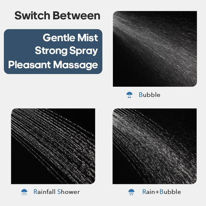 Decaura 10" Rain Shower Head Set Black Square with/without Shower Taps Bathroom