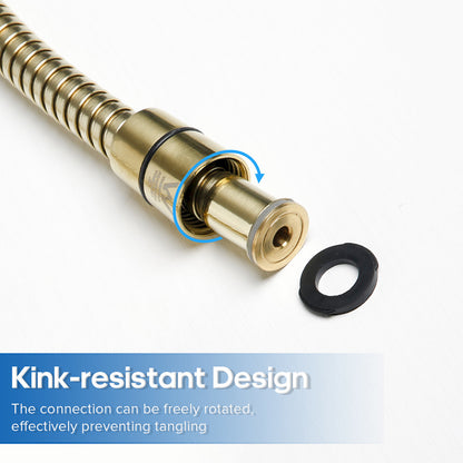 Brushed Gold Flexible Shower Hose 150cm 304 Stainless Steel for Hand Held Shower