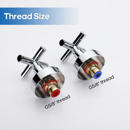 Decaura Shower Taps Two Mixer 1/4 Turn Chrome Cross Handle Wall Top Assemblies