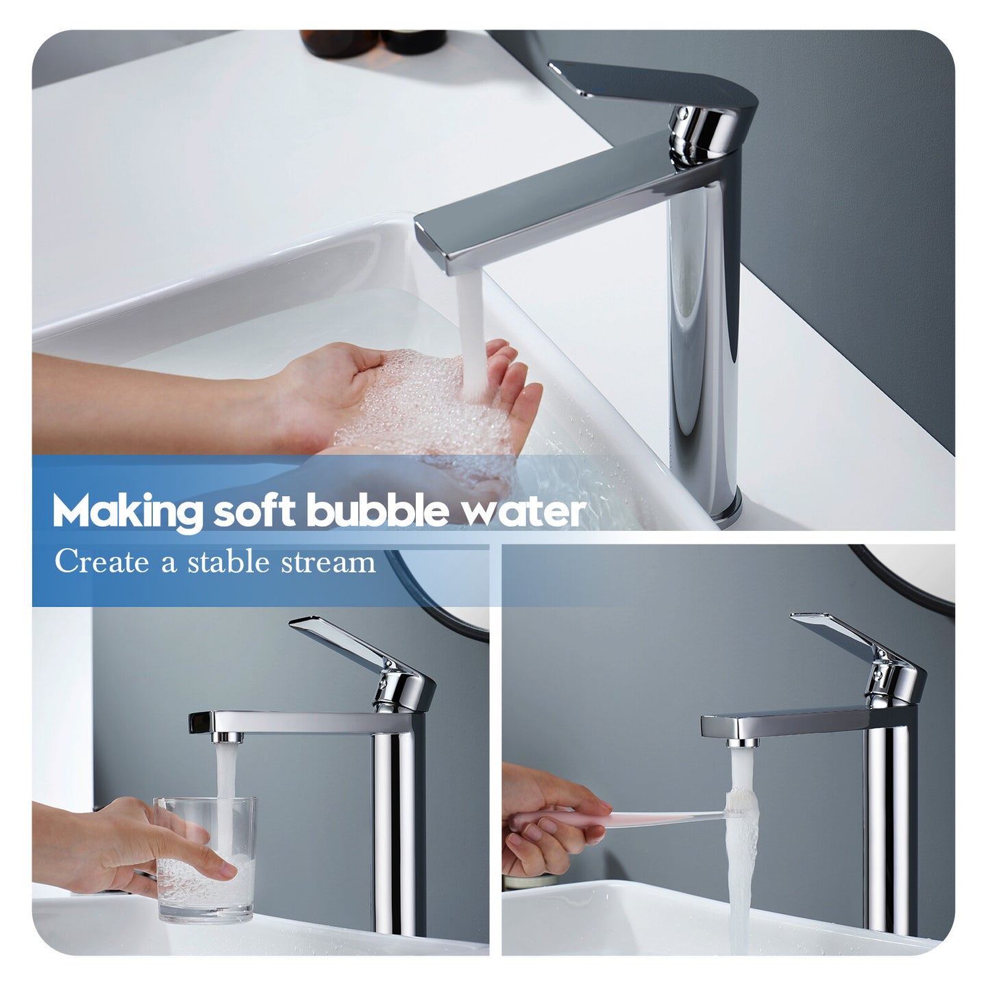 Decaura Tall Bathroom Basin Mixer Tap Vanity Sink Taps Tapware Faucet Chrome