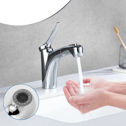Decaura Bathroom Basin Mixer Tap Vanity Sink Taps Chrome pull out 2-Mode Sprayer