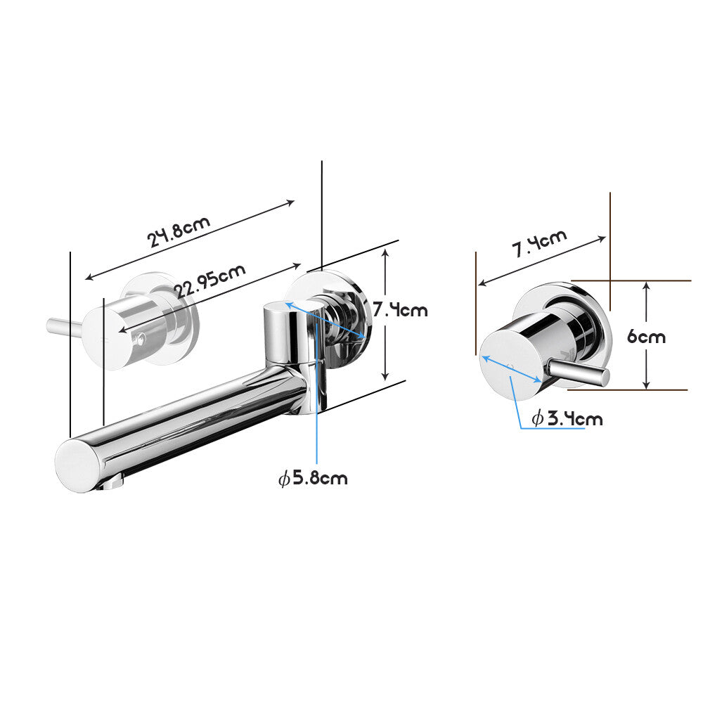 Decaura Bath Spout Wall Water Spout Basin Shower Mixer Taps Tapware Set Bathroom