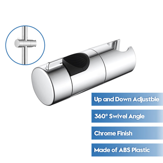 Decaura Shower Riser Rail Head Holder Hose Slider Replacement Adjustable Chrome
