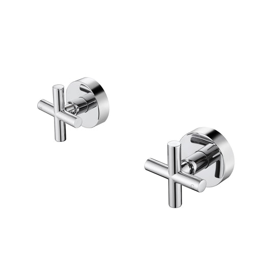 Decaura Shower Tap 1/4 Turn Cross Handle Hot Cold Twin Taps Chrome/Black/Gold