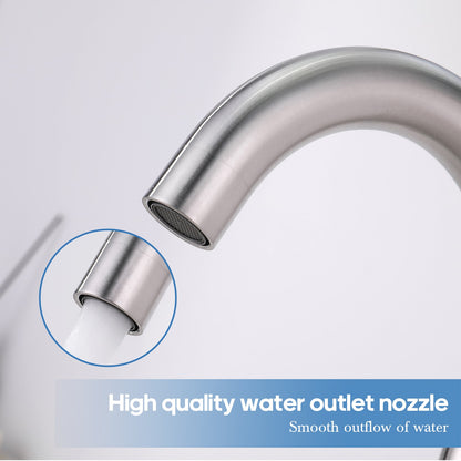 Decaura Bathroom Basin Mixer Tap Brushed Nickel with Swivel Arm 243mm tall