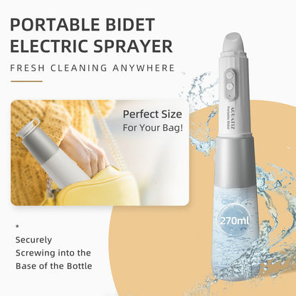 Aquatiz Portable Bidet for Travel, Electric Rechargeable Handheld Travel Bidet