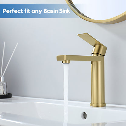 Decaura Bathroom Basin Mixer Tap Brushed Gold Vanity Taps Basin Taps