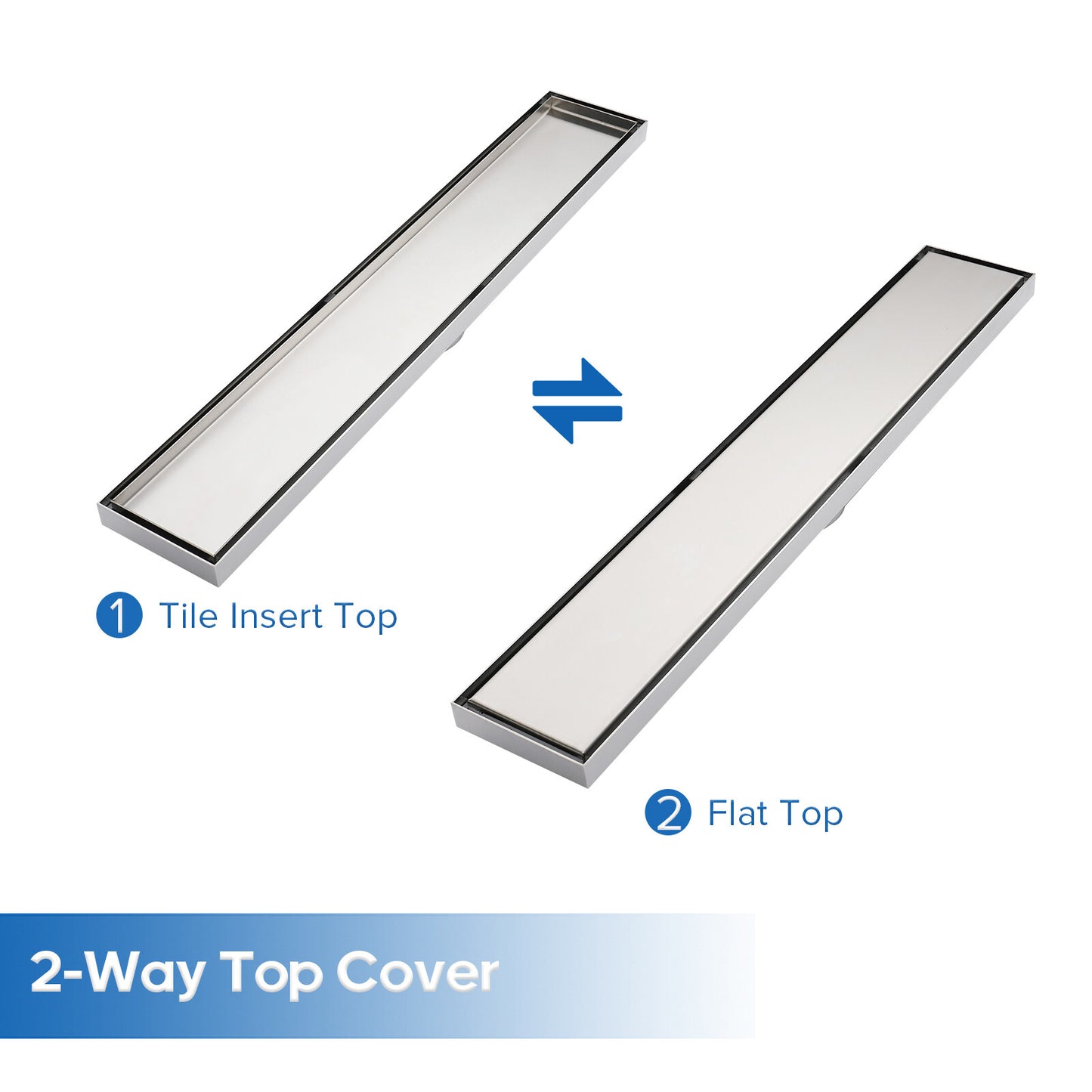 Decaura 600mm Tile Insert Shower Grate Floor Drain 80mm Waste Outlet Brushed