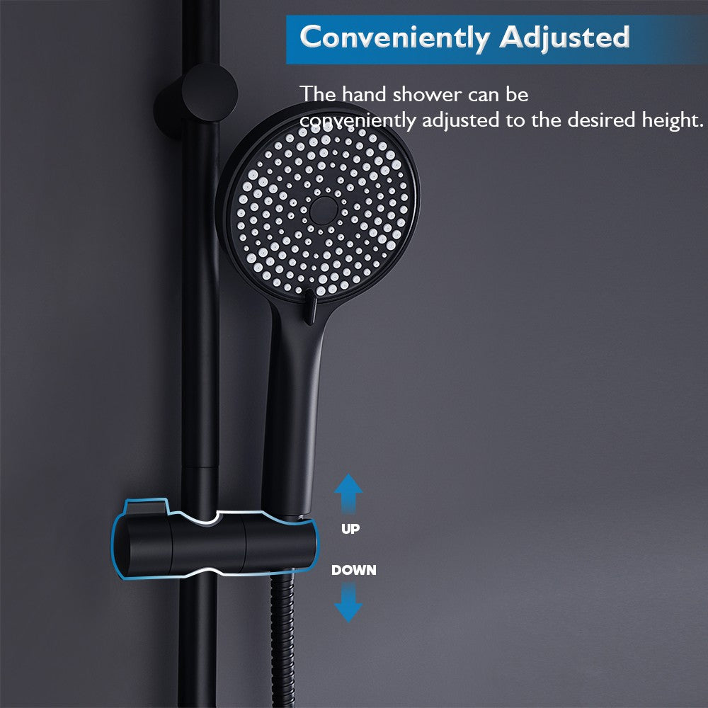 Decaura 10" Rain Shower Head Set Black with Separate Water Inlet Elbow