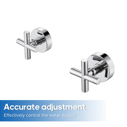 Decaura Brass Shower Taps 1/4 Turn Hot Cold Twin Mixer Tap Chrome/Black/Gold