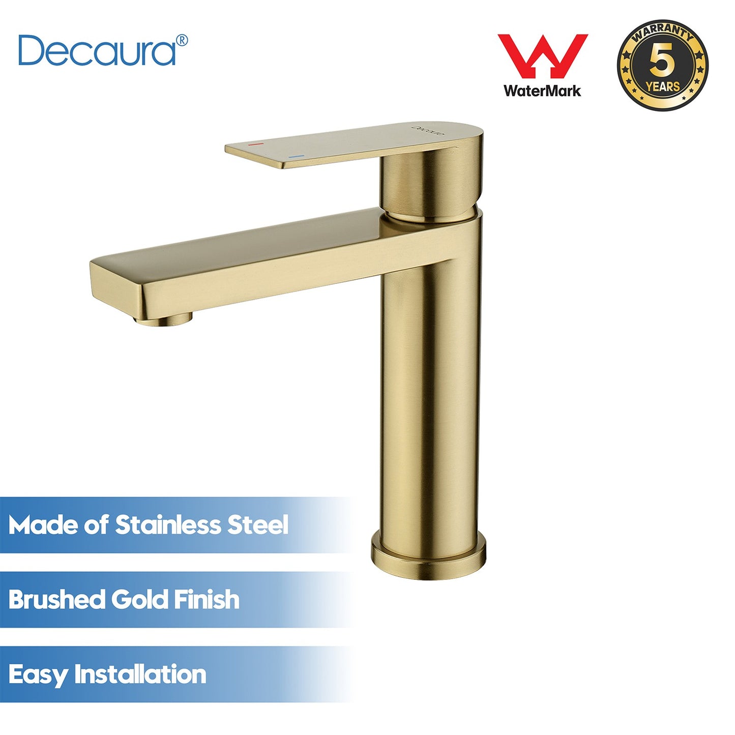 Decaura Bathroom Basin Mixer Tap Vanity Faucet Single Handle Tapware Tall/Small