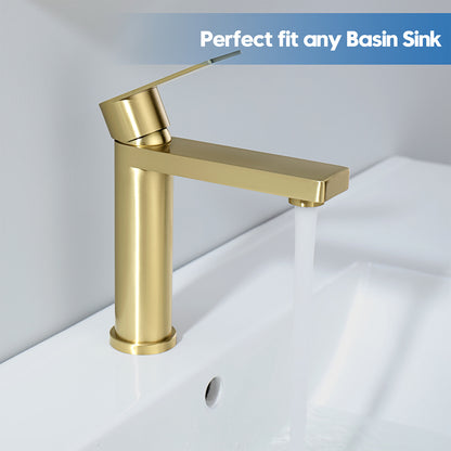 Decaura Bathroom Basin Sink Vanity Mixer Tap Black Chrome Brushed Gold