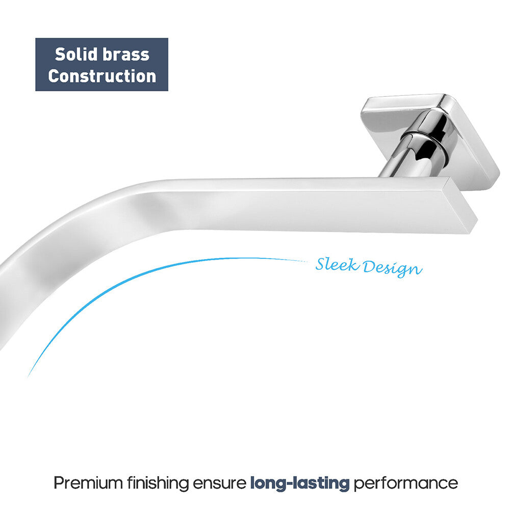 Decaura Rain Shower Head Gooseneck Shower Arm Chrome/Black Round/Square