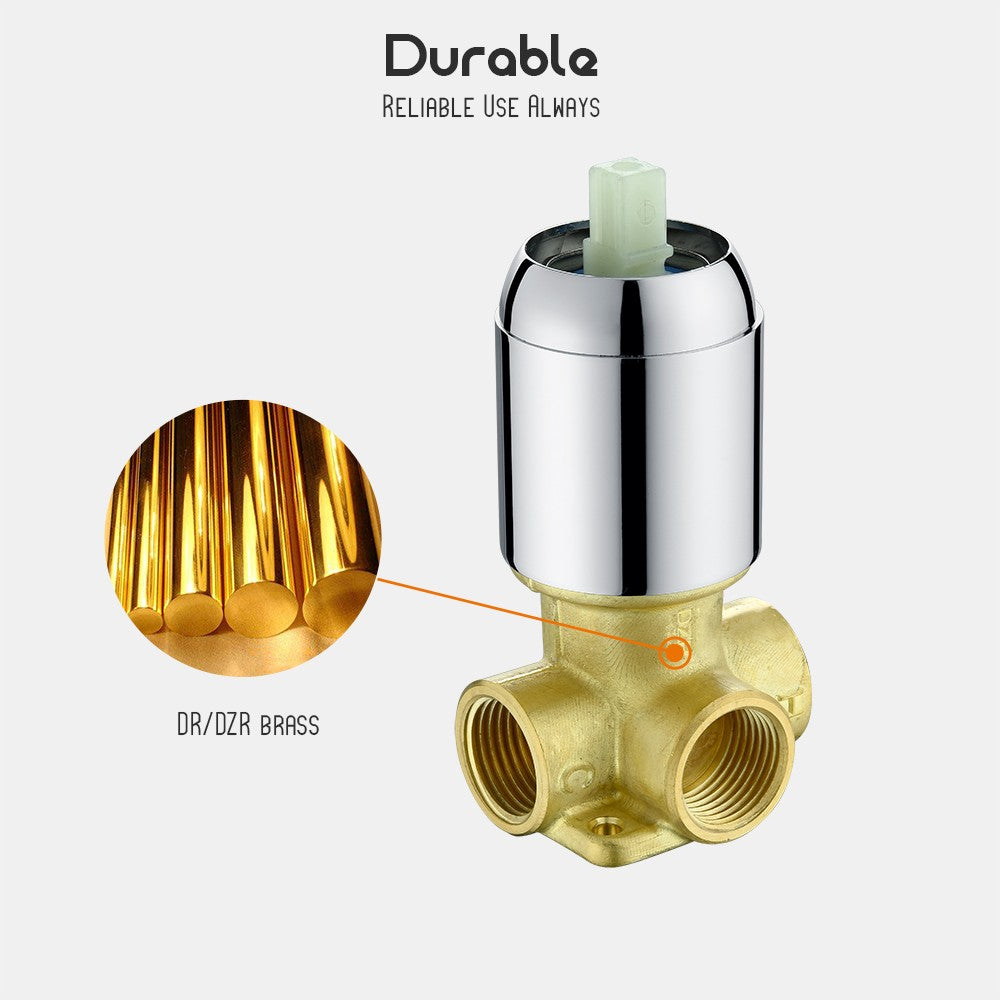 Decaura Rain Shower Head with Gooseneck Shower Arm Round Chrome Shower Mixer Tap