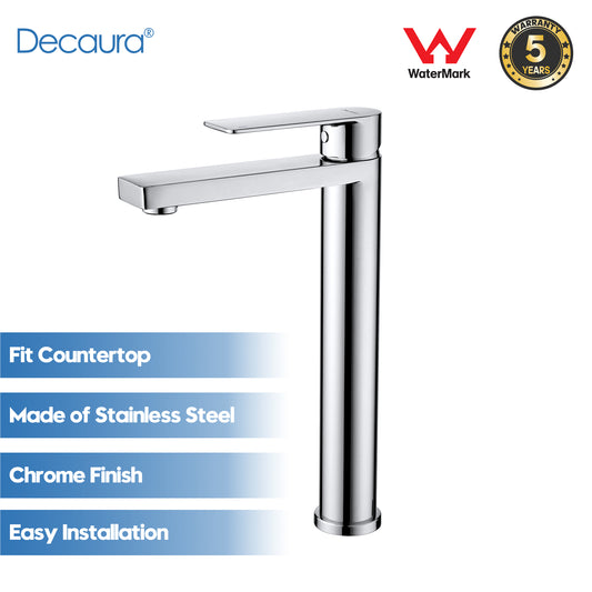 Decaura Tall Bathroom Basin Mixer Tap Vanity Sink Taps Tapware Faucet Chrome