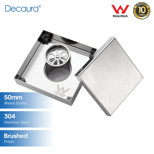 Decaura Shower Grate Drain Floor Waste Stainless Steel Tile Insert/Strip