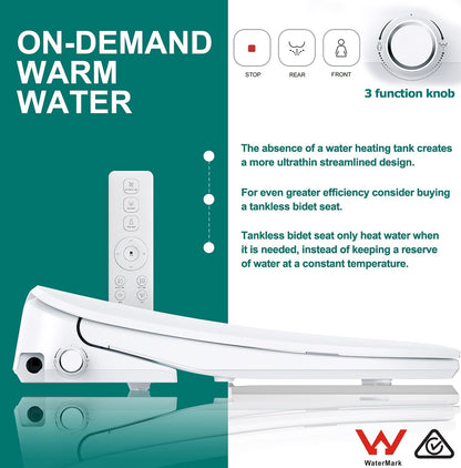 AQUATIZ D-Shape Smart Heated Bidet Toilet Seat AQ1101