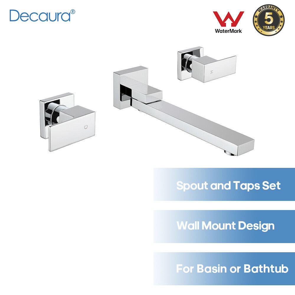 Decaura Bath Spout Wall Water Spout Basin Shower Mixer Taps Tapware Set Bathroom