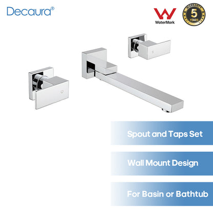 Decaura Bath Spout Wall Water Spout Basin Shower Mixer Taps Tapware Set Bathroom