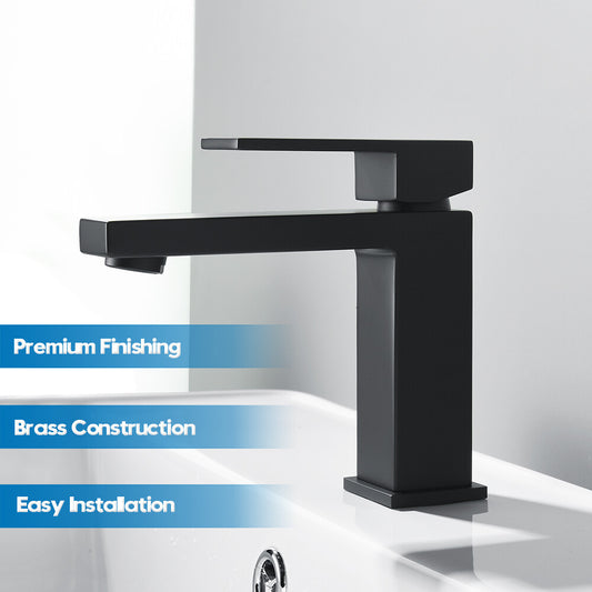 Decaura brass basin mixer vanity tap square black sink faucet bathroom luxury